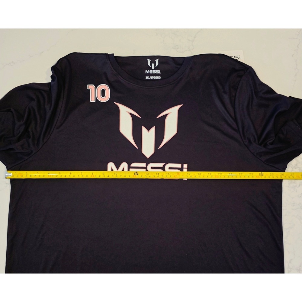 Messi Logo Tee MMN0076USW Men 3XL Black Stretch Limo Soccer Graphic T-Shirt NWT - Picture 4 of 10